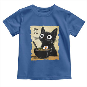 Funny Kawaii Cat Ramen Toddler T Shirt Japanese Noodles Lover Anime Otaku Manga Retro TS02 Royal Blue Print Your Wear