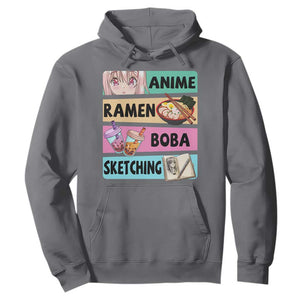 Anime Ramen Boba Sketching Hoodie Kawaii Otaku Manga Lover Japanese Pop Culture TS02 Charcoal Print Your Wear