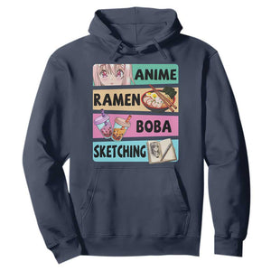 Anime Ramen Boba Sketching Hoodie Kawaii Otaku Manga Lover Japanese Pop Culture TS02 Navy Print Your Wear