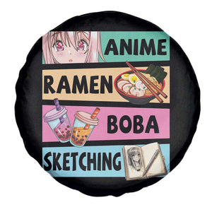 Anime Ramen Boba Sketching Spare Tire Cover Kawaii Otaku Manga Lover Japanese Pop Culture TS02 Print Your Wear