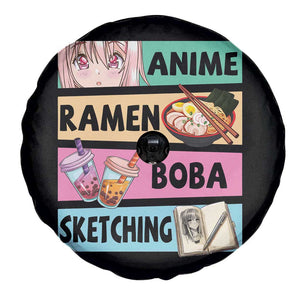 Anime Ramen Boba Sketching Spare Tire Cover Kawaii Otaku Manga Lover Japanese Pop Culture TS02 Print Your Wear