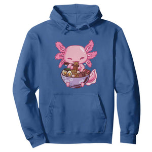 Kawaii Axolotl Eating Ramen Hoodie Japanese Noodles Lover Anime Otaku Manga TS02 Royal Blue Print Your Wear