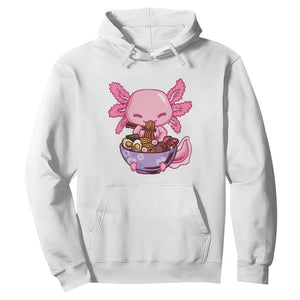 Kawaii Axolotl Eating Ramen Hoodie Japanese Noodles Lover Anime Otaku Manga TS02 White Print Your Wear