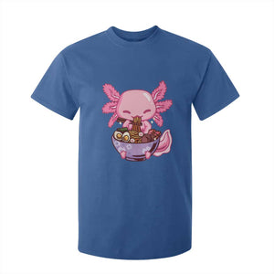 Kawaii Axolotl Eating Ramen T Shirt For Kid Japanese Noodles Lover Anime Otaku Manga TS02 Royal Blue Print Your Wear