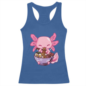 Kawaii Axolotl Eating Ramen Racerback Tank Top Japanese Noodles Lover Anime Otaku Manga TS02 Royal Blue Print Your Wear