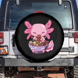 Kawaii Axolotl Eating Ramen Spare Tire Cover Japanese Noodles Lover Anime Otaku Manga TS02 No hole Black Print Your Wear