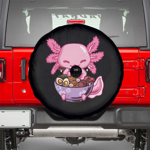 Kawaii Axolotl Eating Ramen Spare Tire Cover Japanese Noodles Lover Anime Otaku Manga TS02 Black Print Your Wear