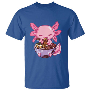 Kawaii Axolotl Eating Ramen T Shirt Japanese Noodles Lover Anime Otaku Manga TS02 Royal Blue Print Your Wear