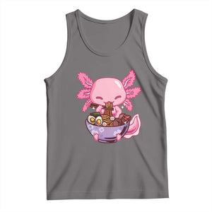 Kawaii Axolotl Eating Ramen Tank Top Japanese Noodles Lover Anime Otaku Manga TS02 Deep Heather Print Your Wear