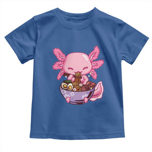 Kawaii Axolotl Eating Ramen Toddler T Shirt Japanese Noodles Lover Anime Otaku Manga TS02 Royal Blue Print Your Wear