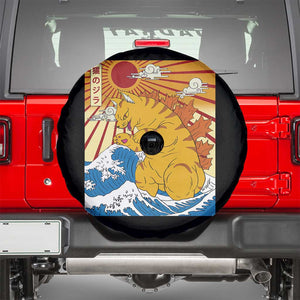 Funny Cat Japanese Anime Kawaii Spare Tire Cover Catzilla Meme Retro Vintage Graphic TS02 Black Print Your Wear