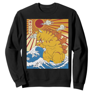 Funny Giant Cat Monster Japanese Anime Kawaii Sweatshirt Retro Vintage Japan Inspo Graphic TS02 Black Print Your Wear