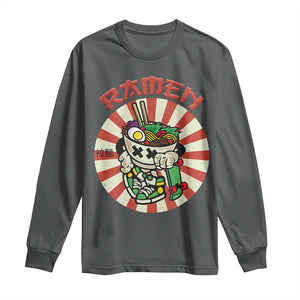 Kawaii Japan Ramen Long Sleeve Shirt Cute Skater Japanese Noodles Anime Skateboard Lover TS02 Dark Heather Print Your Wear