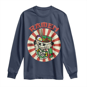 Kawaii Japan Ramen Long Sleeve Shirt Cute Skater Japanese Noodles Anime Skateboard Lover TS02 Navy Print Your Wear