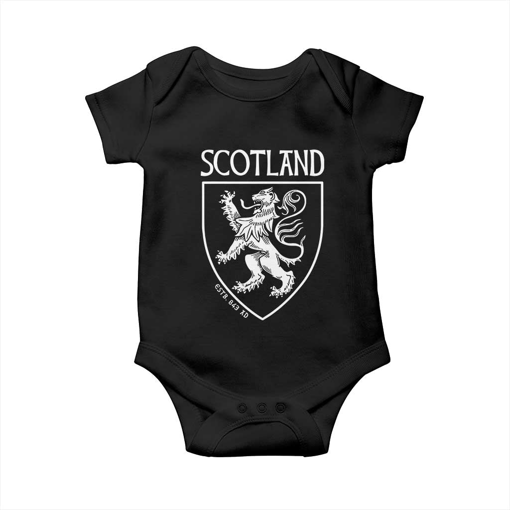 Scotland Lion Rampant Scottish Heritage Pride Graphic Baby Onesie TS02 Black Print Your Wear