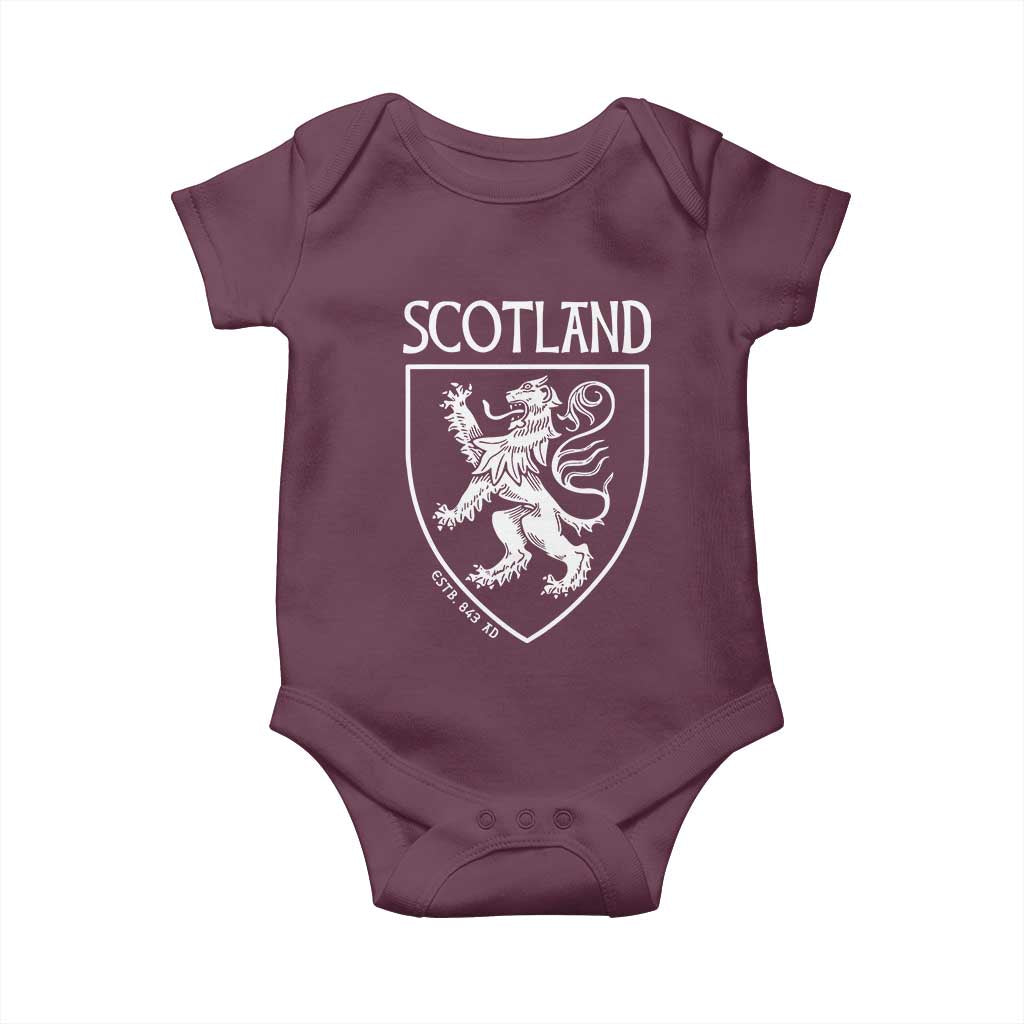 Scotland Lion Rampant Scottish Heritage Pride Graphic Baby Onesie TS02 Maroon Print Your Wear