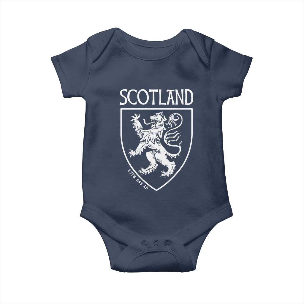 Scotland Lion Rampant Scottish Heritage Pride Graphic Baby Onesie TS02 Navy Print Your Wear