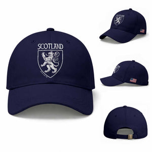 Scotland Lion Rampant Scottish Heritage Pride Graphic Baseball Cap TS02 Baseball Cap Universal Fit Dark Blue Print Your Wear