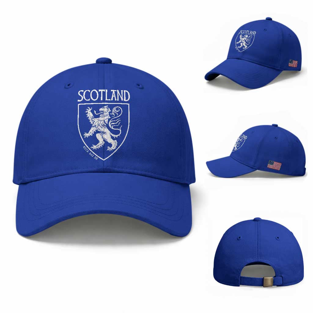 Scotland Lion Rampant Scottish Heritage Pride Graphic Baseball Cap TS02 Baseball Cap Universal Fit Royal Blue Print Your Wear