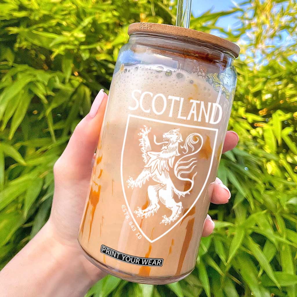 Scotland Lion Rampant Scottish Heritage Pride Graphic Glass Can TS02 Black Print Your Wear