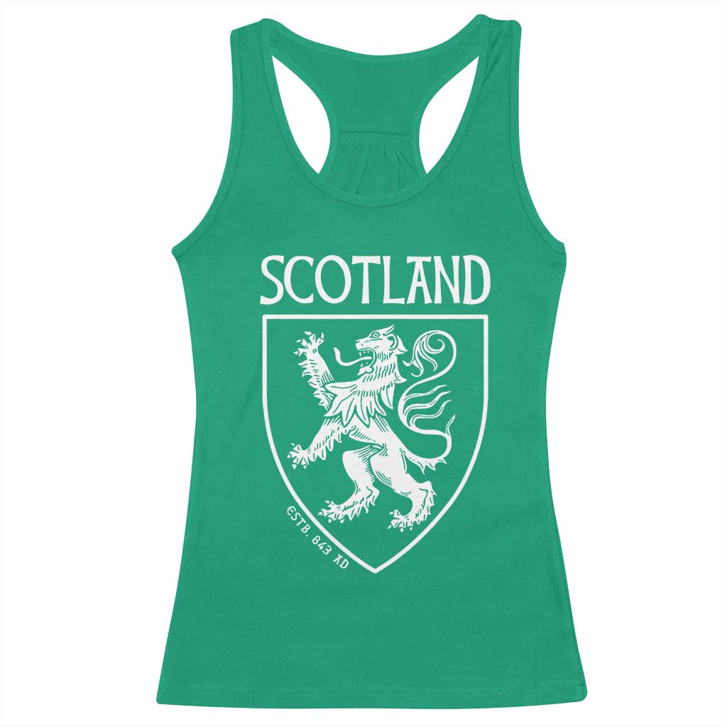 Scotland Lion Rampant Scottish Heritage Pride Graphic Racerback Tank Top TS02 Irish Green Print Your Wear