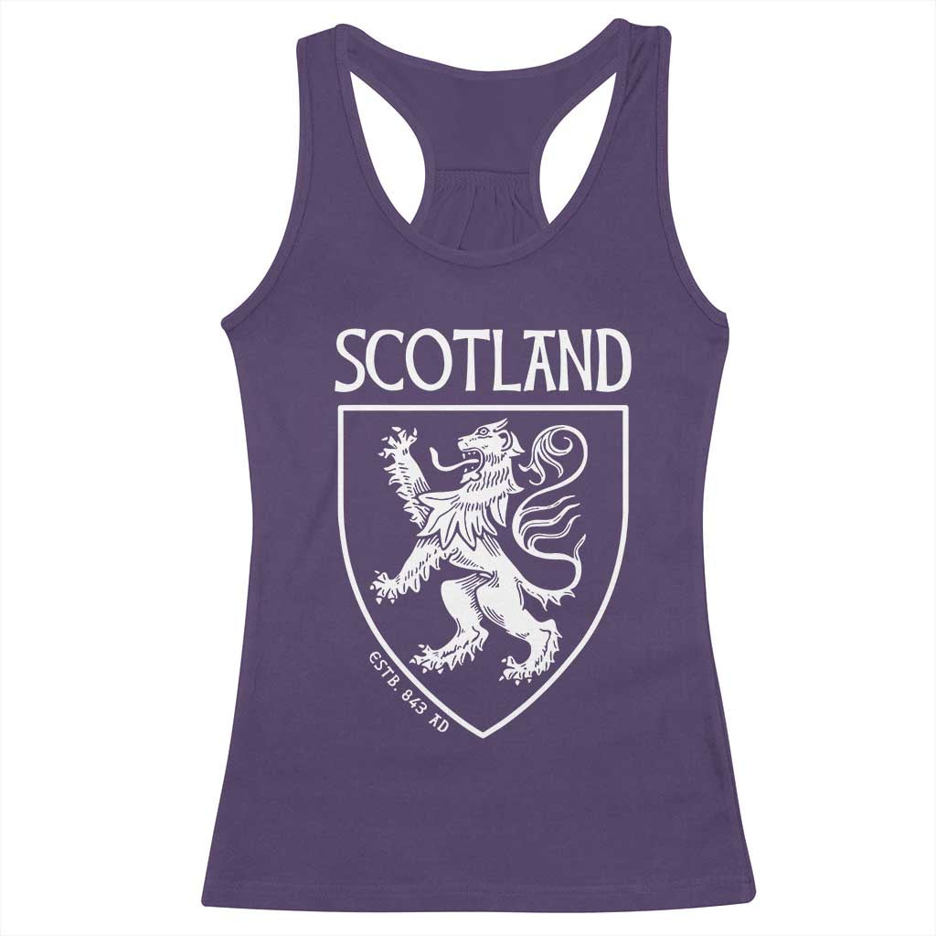 Scotland Lion Rampant Scottish Heritage Pride Graphic Racerback Tank Top TS02 Purple Print Your Wear