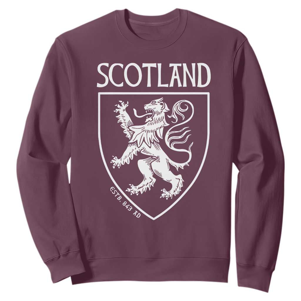 Scotland Lion Rampant Scottish Heritage Pride Graphic Sweatshirt TS02 Maroon Print Your Wear