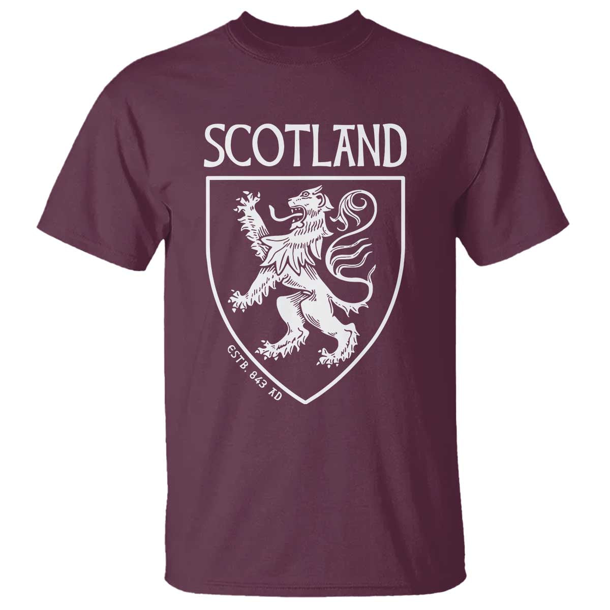 Scotland Lion Rampant Scottish Heritage Pride Graphic T Shirt TS02 Maroon Print Your Wear