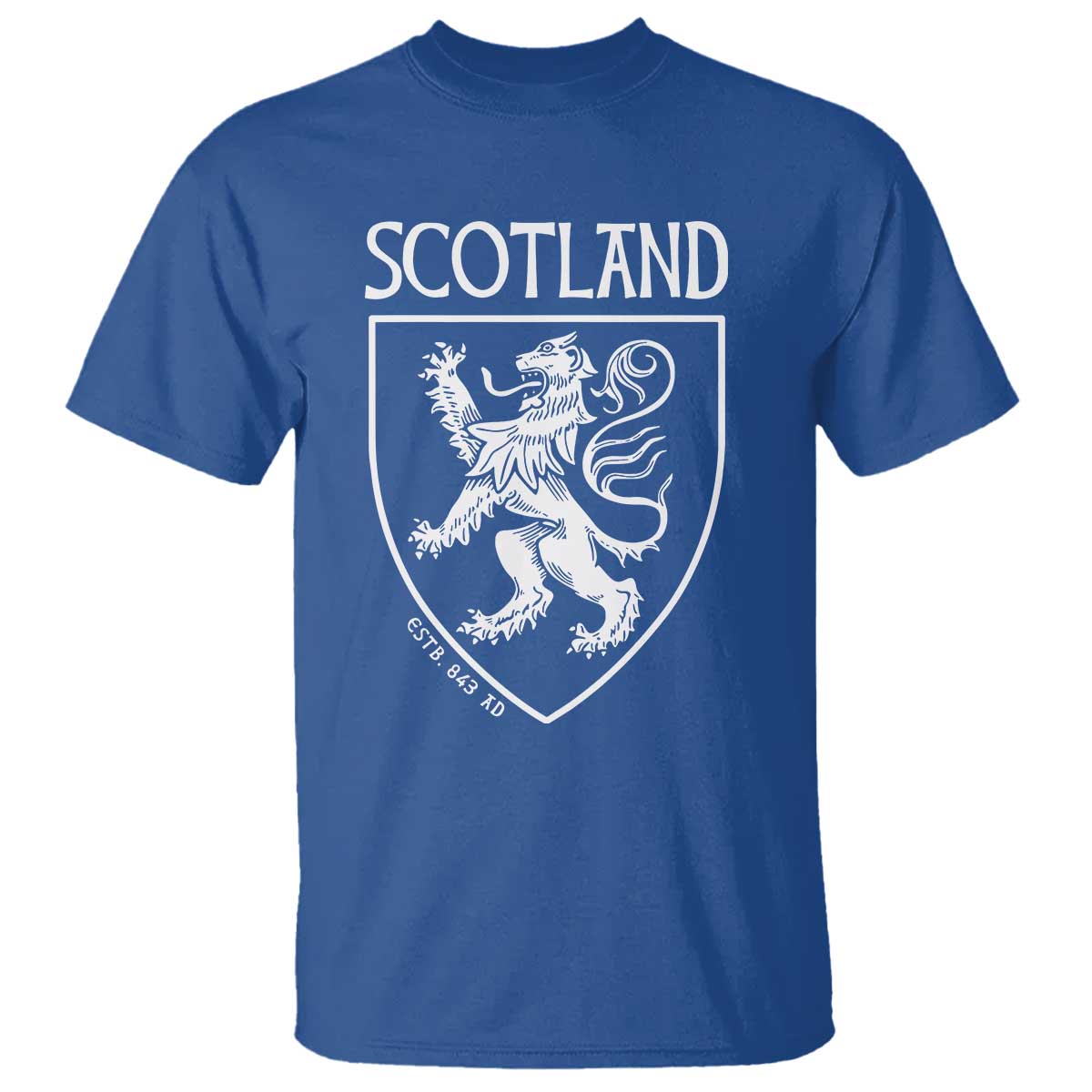 Scotland Lion Rampant Scottish Heritage Pride Graphic T Shirt TS02 Royal Blue Print Your Wear