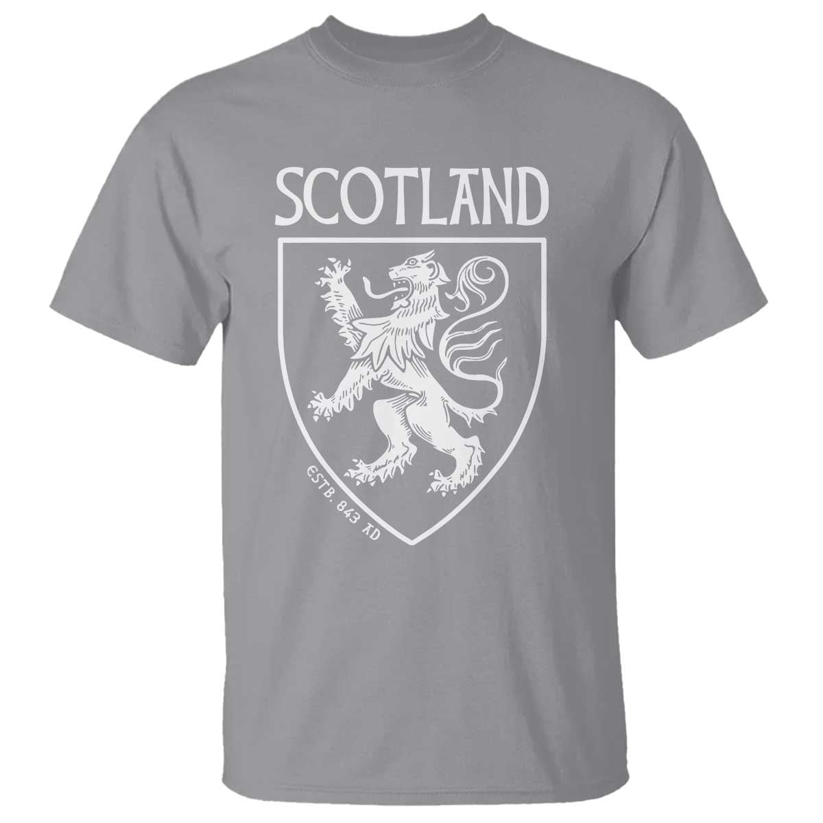 Scotland Lion Rampant Scottish Heritage Pride Graphic T Shirt TS02 Sport Gray Print Your Wear