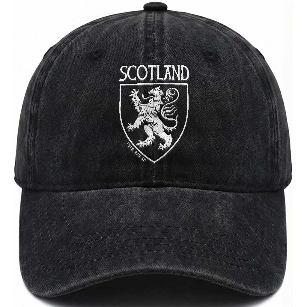 Scotland Lion Rampant Scottish Heritage Pride Graphic Washed Cotton Baseball Cap TS02 Print Your Wear