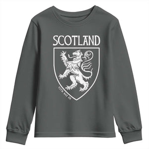 Scotland Lion Rampant Scottish Heritage Pride Graphic Youth Sweatshirt TS02 Dark Heather Print Your Wear