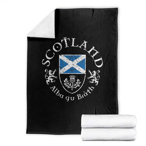 Scotland Alba gu Brath Scottish Thistle Emblem Throw Blanket Distressed Vintage Scottish Heritage Pride TS02 Black Print Your Wear