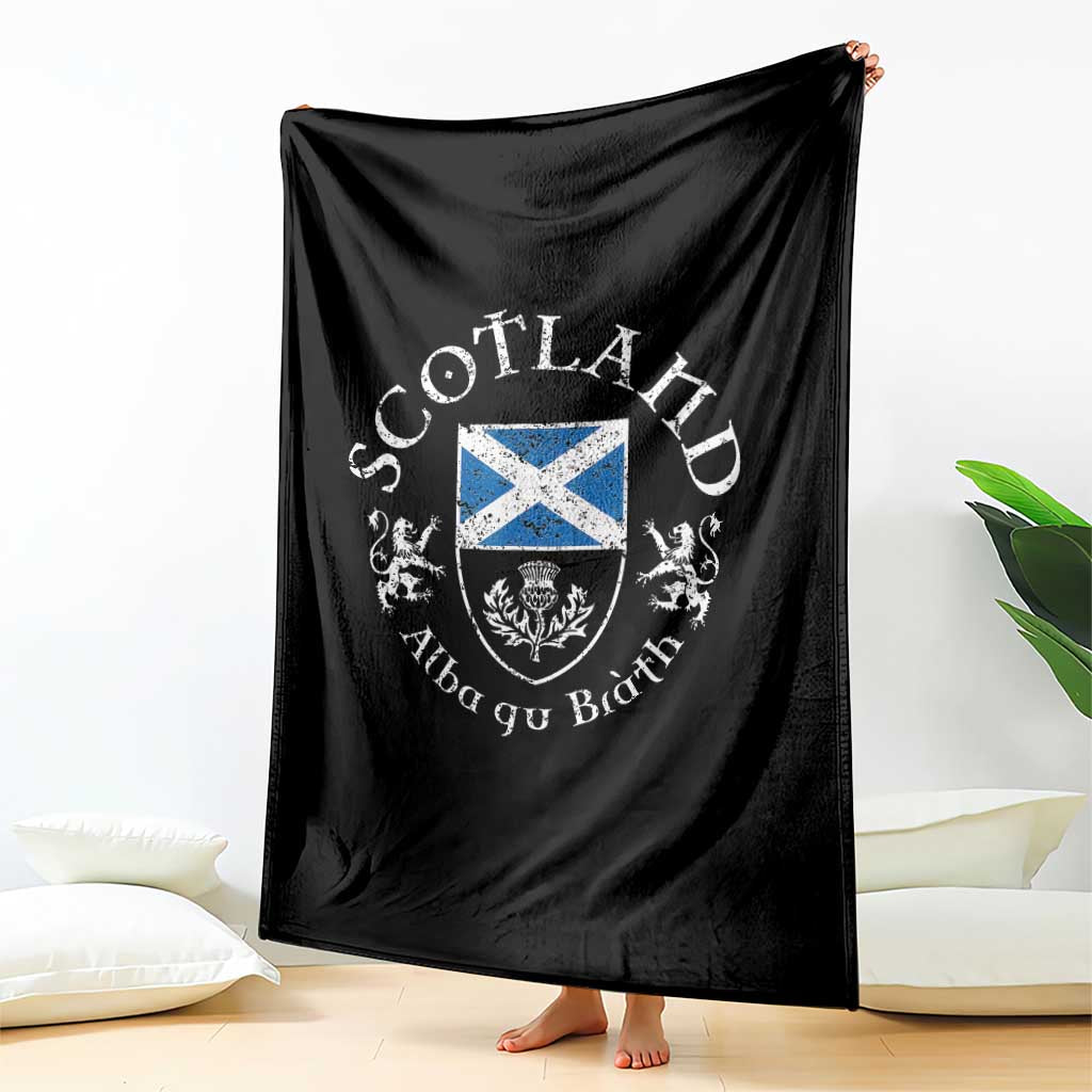 Scotland Alba gu Brath Scottish Thistle Emblem Throw Blanket Distressed Vintage Scottish Heritage Pride TS02 Print Your Wear