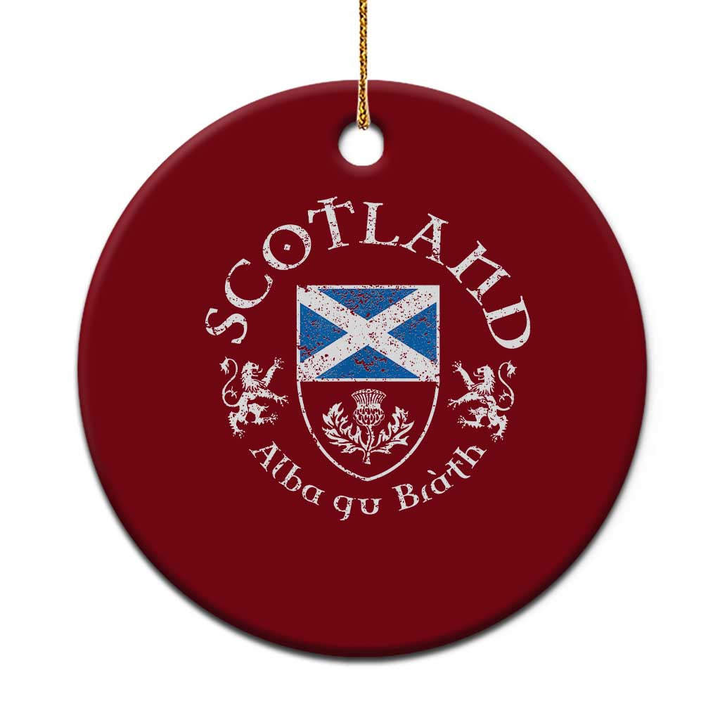 Scotland Alba gu Brath Scottish Thistle Emblem Ceramic Ornament Distressed Vintage Scottish Heritage Pride TS02 1pc Red Print Your Wear