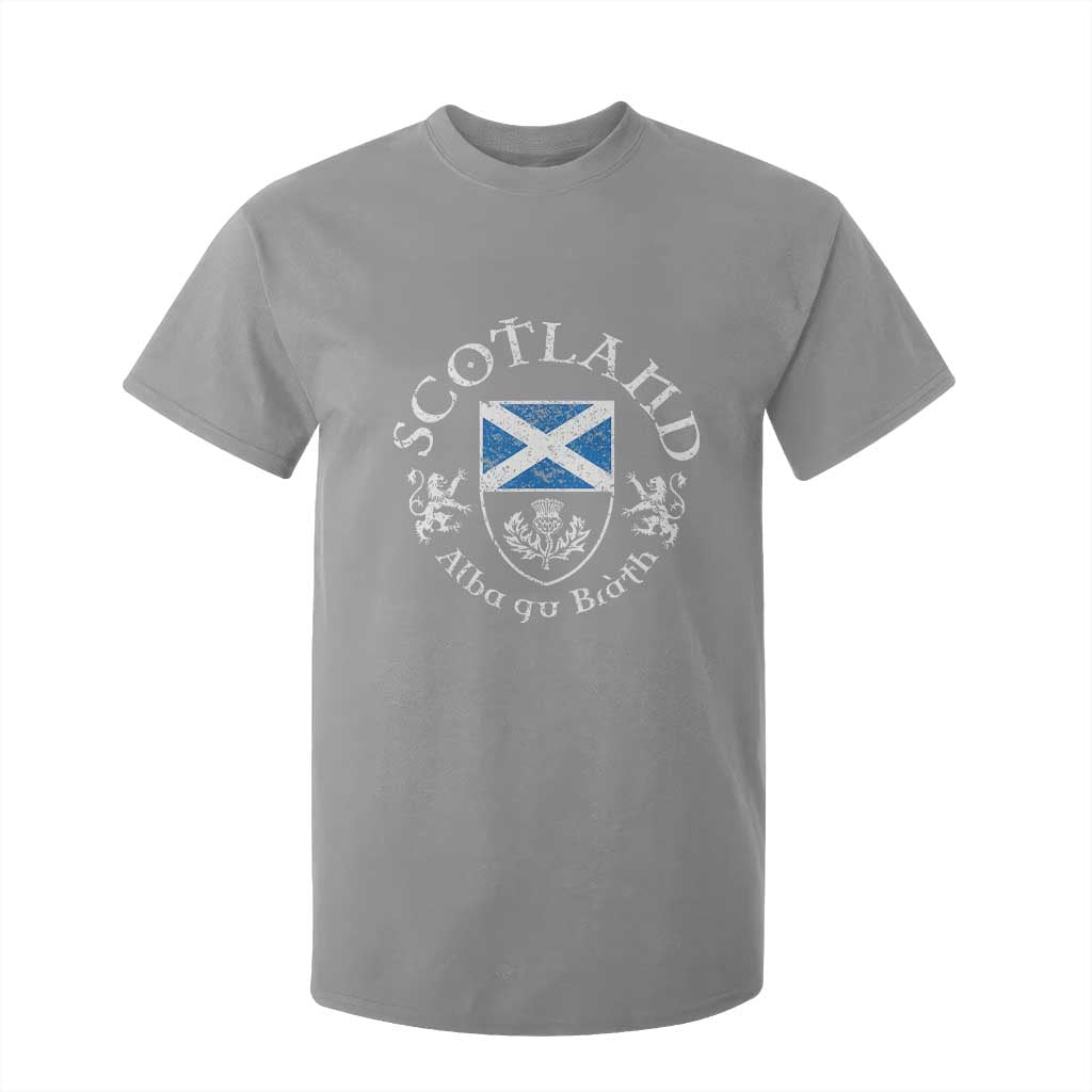 Scotland Alba gu Brath Scottish Thistle Emblem T Shirt For Kid Distressed Vintage Scottish Heritage Pride TS02 Sport Gray Print Your Wear