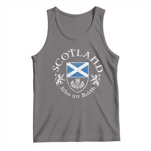 Scotland Alba gu Brath Scottish Thistle Emblem Tank Top Distressed Vintage Scottish Heritage Pride TS02 Deep Heather Print Your Wear