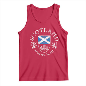 Scotland Alba gu Brath Scottish Thistle Emblem Tank Top Distressed Vintage Scottish Heritage Pride TS02 Red Print Your Wear