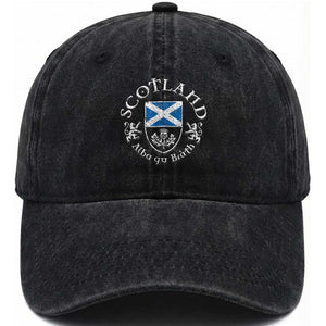 Scotland Alba gu Brath Scottish Thistle Emblem Washed Cotton Baseball Cap Distressed Vintage Scottish Heritage Pride TS02 Print Your Wear