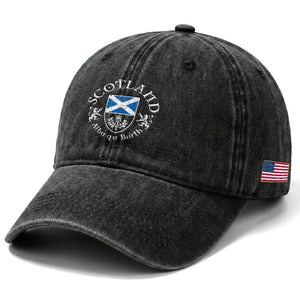 Scotland Alba gu Brath Scottish Thistle Emblem Washed Cotton Baseball Cap Distressed Vintage Scottish Heritage Pride TS02 Print Your Wear