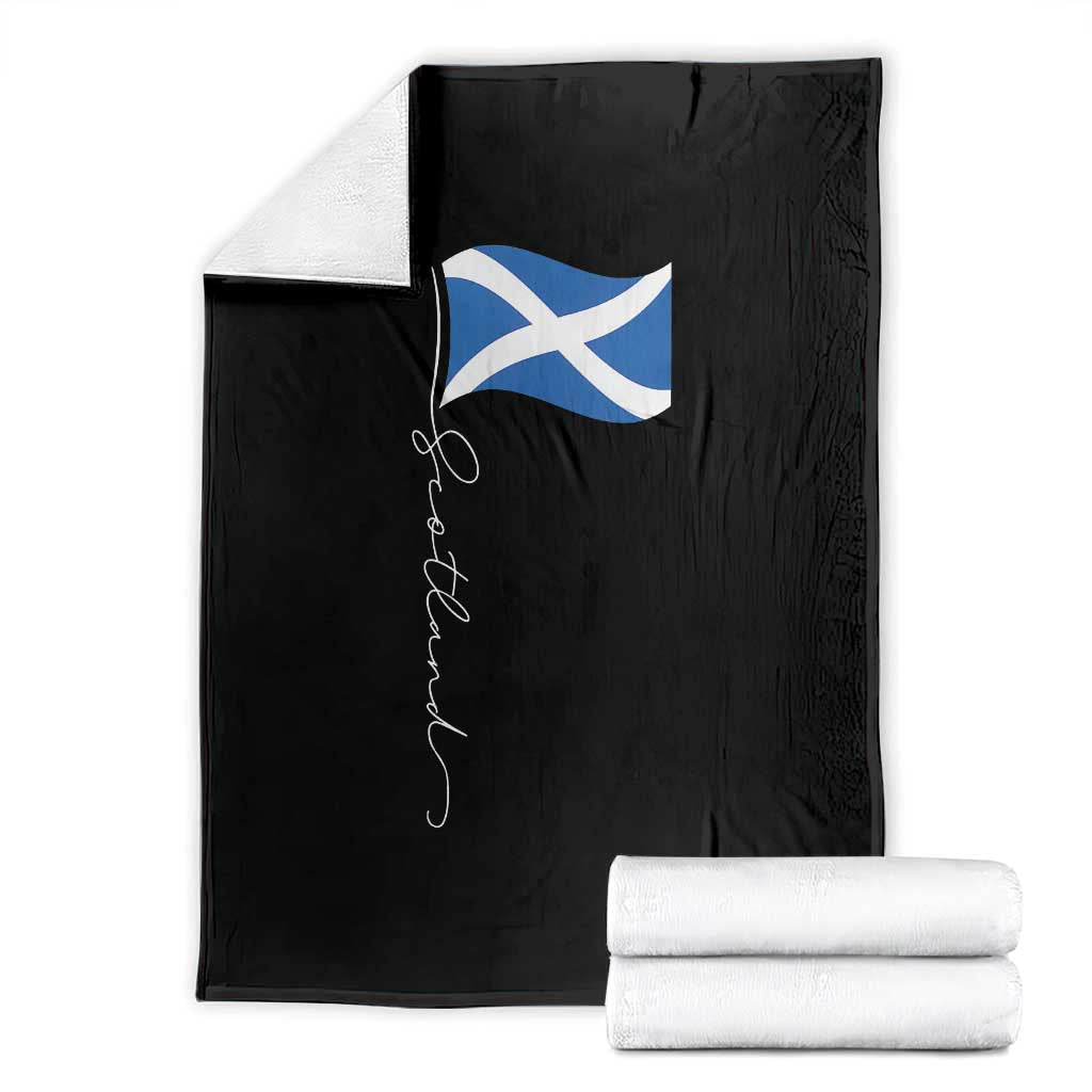 Scotland Saltire Waving Flag Throw Blanket Minimalist Scottish Heritage Pride TS02 Black Print Your Wear