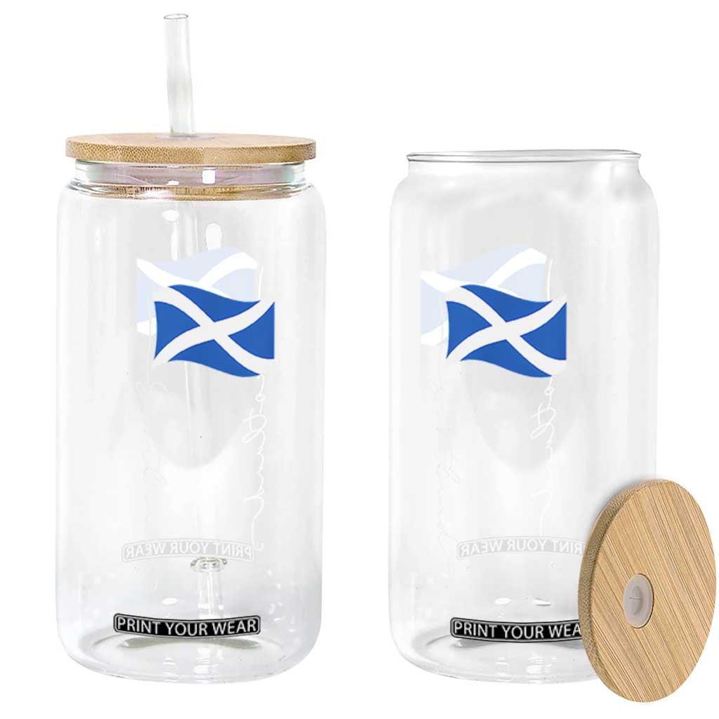 Scotland Saltire Waving Flag Glass Can Minimalist Scottish Heritage Pride TS02 Print Your Wear