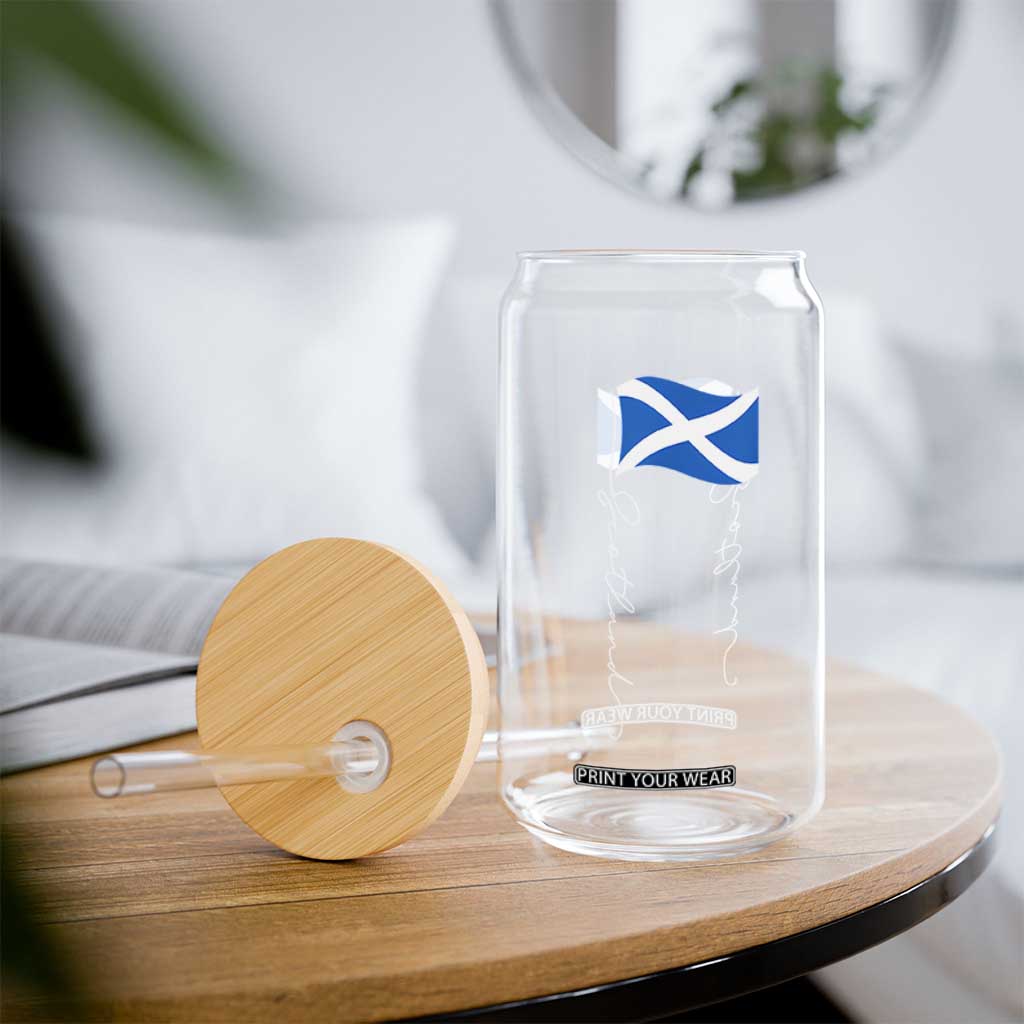 Scotland Saltire Waving Flag Glass Can Minimalist Scottish Heritage Pride TS02 Print Your Wear