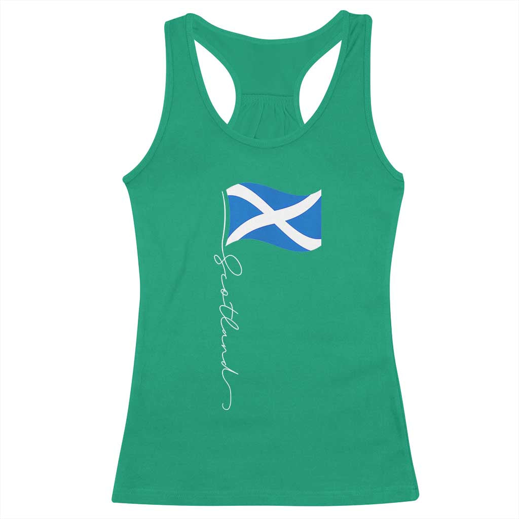 Scotland Saltire Waving Flag Racerback Tank Top Minimalist Scottish Heritage Pride TS02 Irish Green Print Your Wear