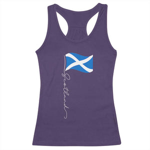 Scotland Saltire Waving Flag Racerback Tank Top Minimalist Scottish Heritage Pride TS02 Purple Print Your Wear