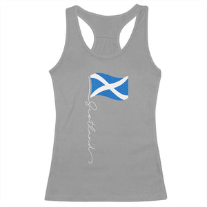 Scotland Saltire Waving Flag Racerback Tank Top Minimalist Scottish Heritage Pride TS02 Sport Gray Print Your Wear