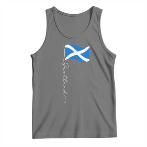 Scotland Saltire Waving Flag Tank Top Minimalist Scottish Heritage Pride TS02 Black Heather Print Your Wear