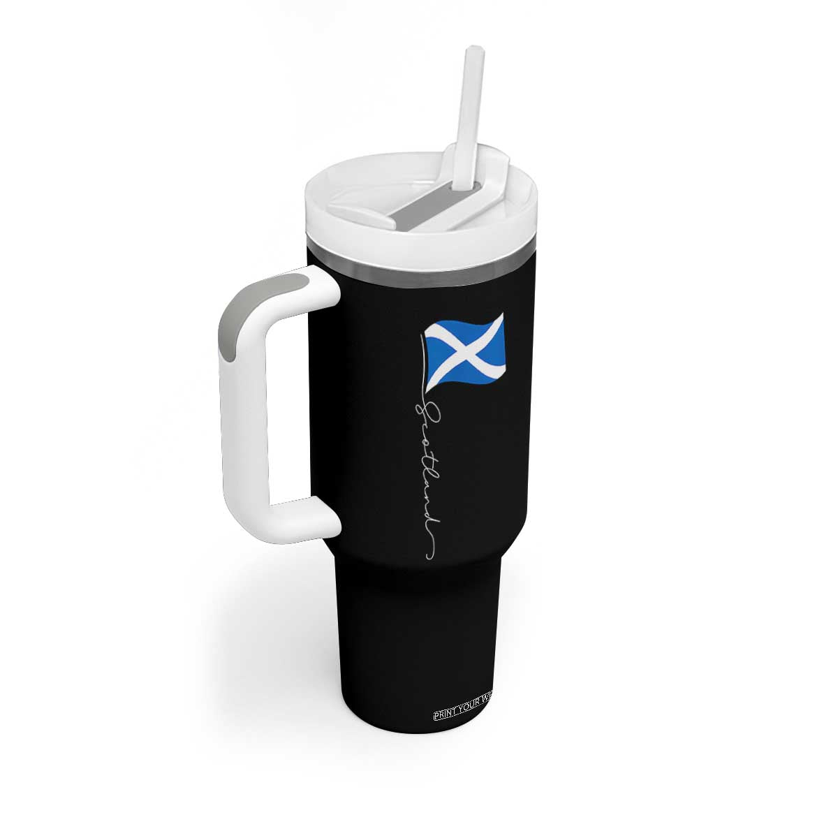 Scotland Saltire Waving Flag Tumbler With Handle Minimalist Scottish Heritage Pride TS02 Print Your Wear