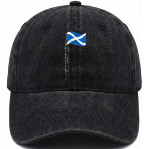 Scotland Saltire Waving Flag Washed Cotton Baseball Cap Minimalist Scottish Heritage Pride TS02 Print Your Wear
