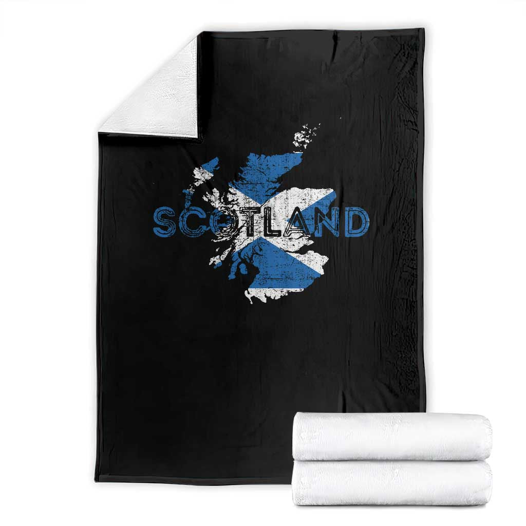 Scotland Map Saltire Flag Scottish Heritage Throw Blanket Vintage Country Pride TS02 Black Print Your Wear
